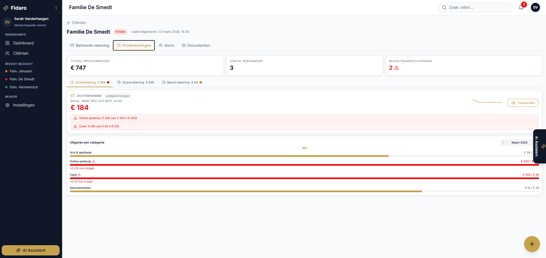Vaste kosten betalen en leefgeld doorstorten. Met één klik.