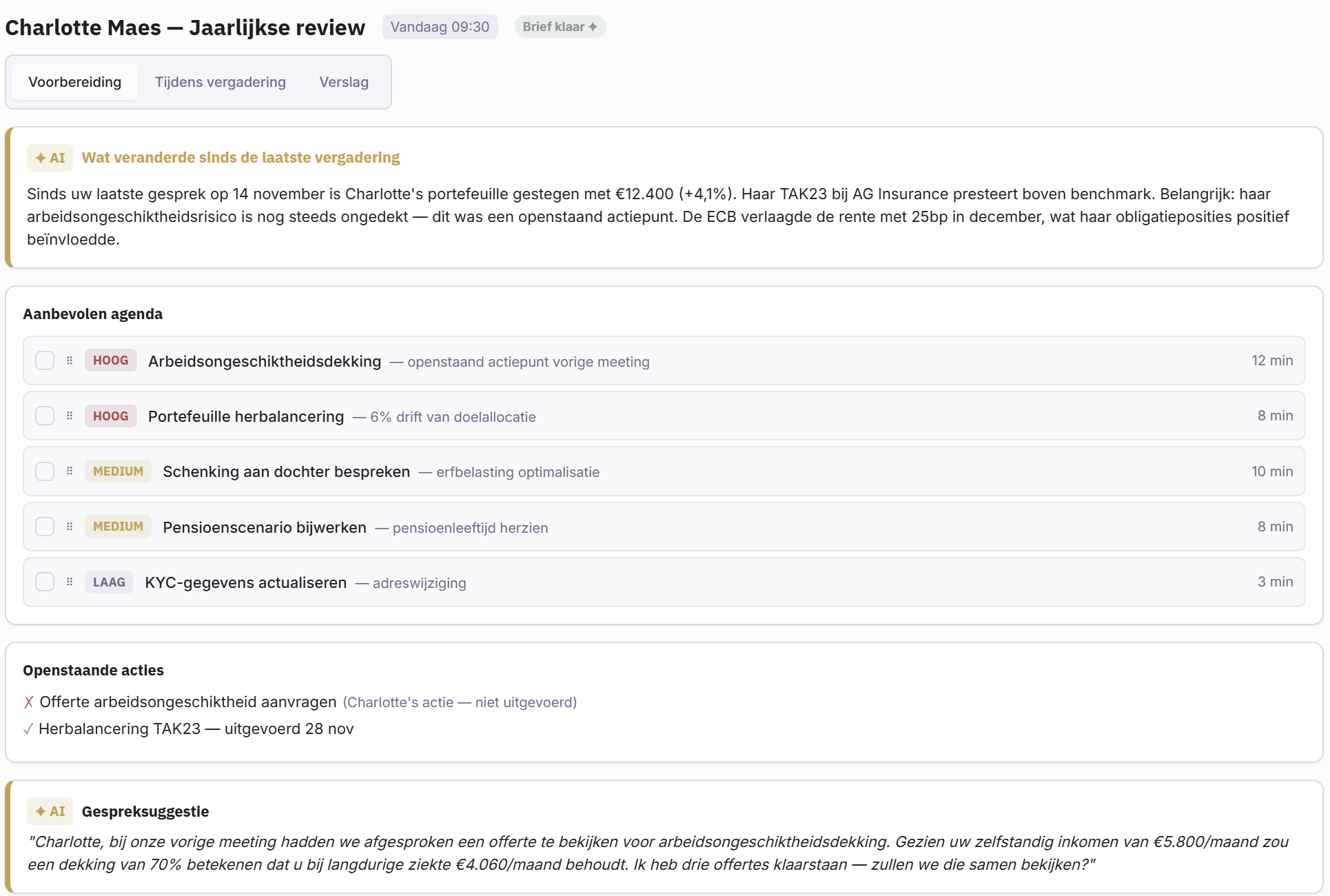 In 2 minuten volledig voorbereid op elk gesprek.